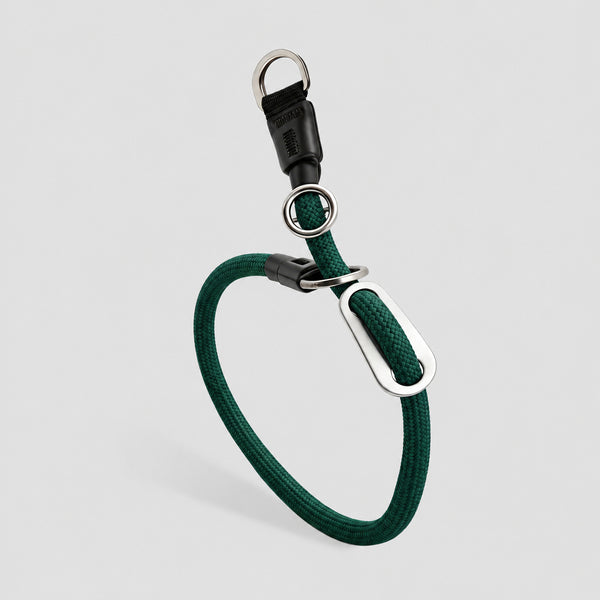 Pine-green Semi-slip Leash Collar