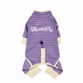 Striped Velour Dog Onesie