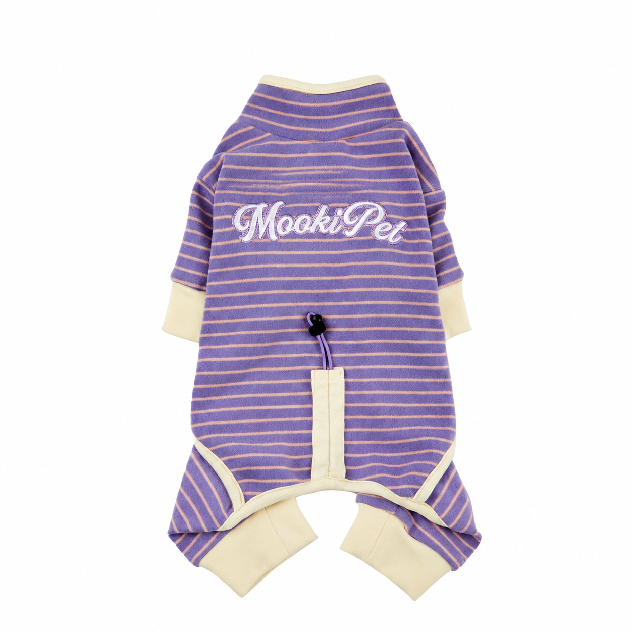 Striped Velour Dog Onesie