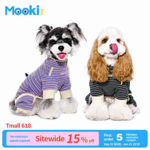 Striped Velour Dog Onesie