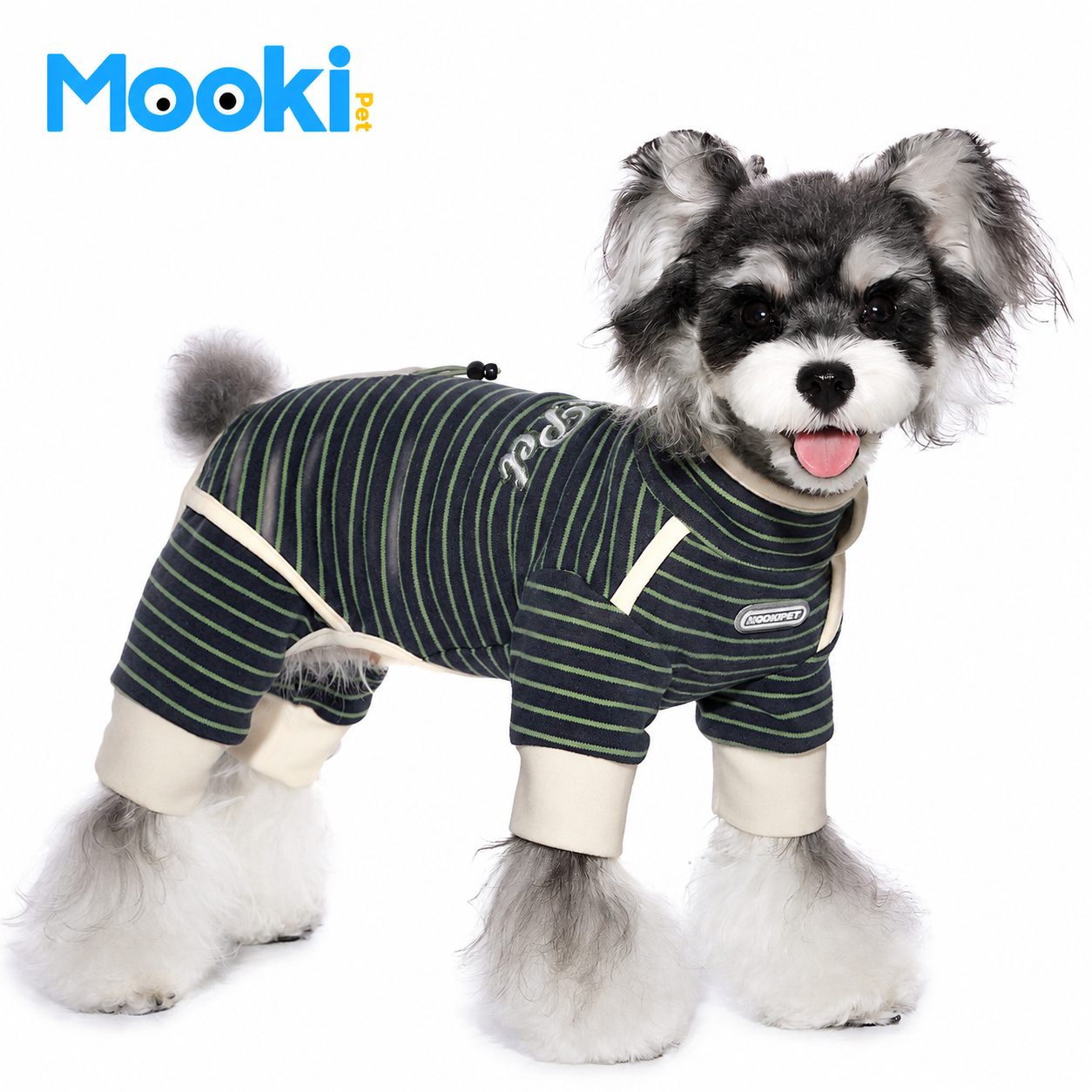 Striped Velour Dog Onesie