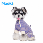 Striped Velour Dog Onesie