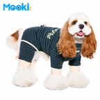 Striped Velour Dog Onesie
