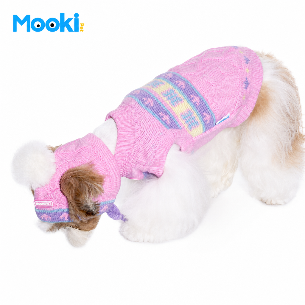 Pastel Cable-knit Pet Vest