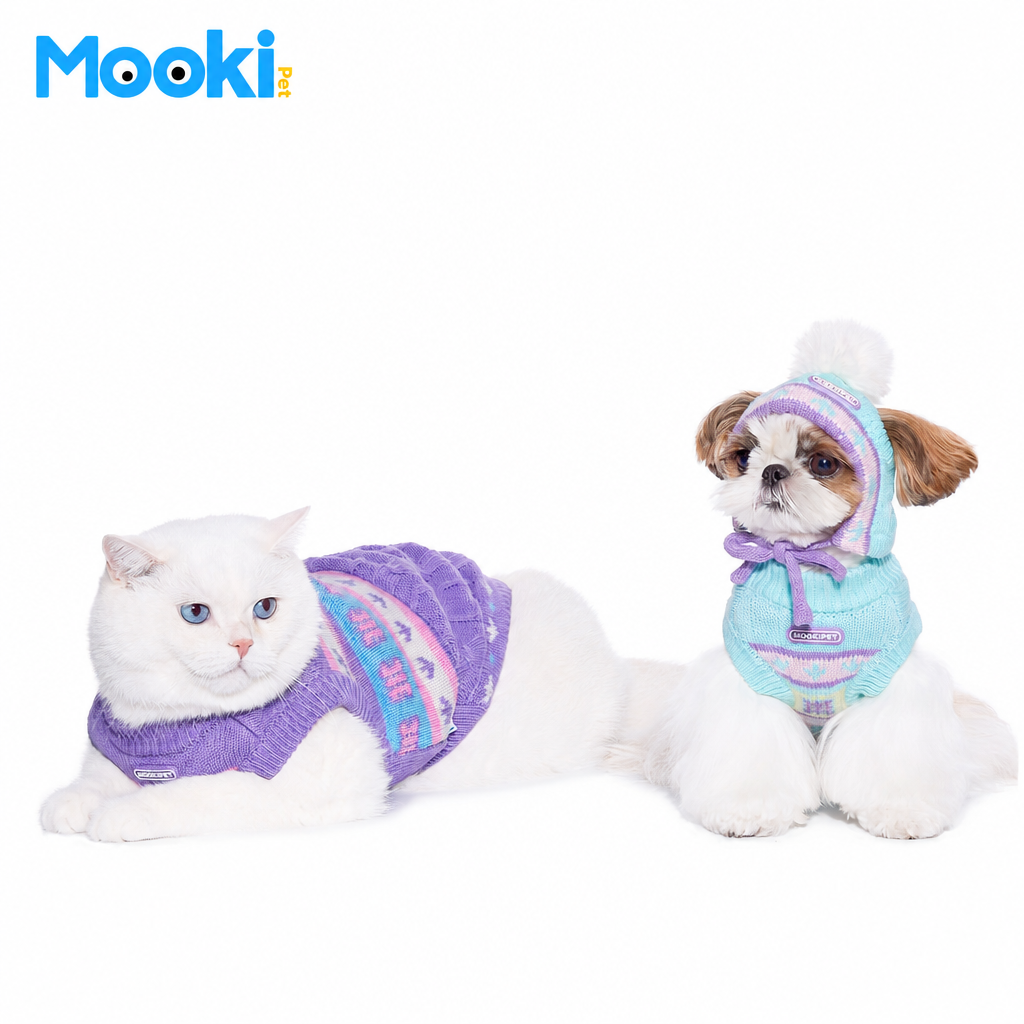 Pastel Cable-knit Pet Vest