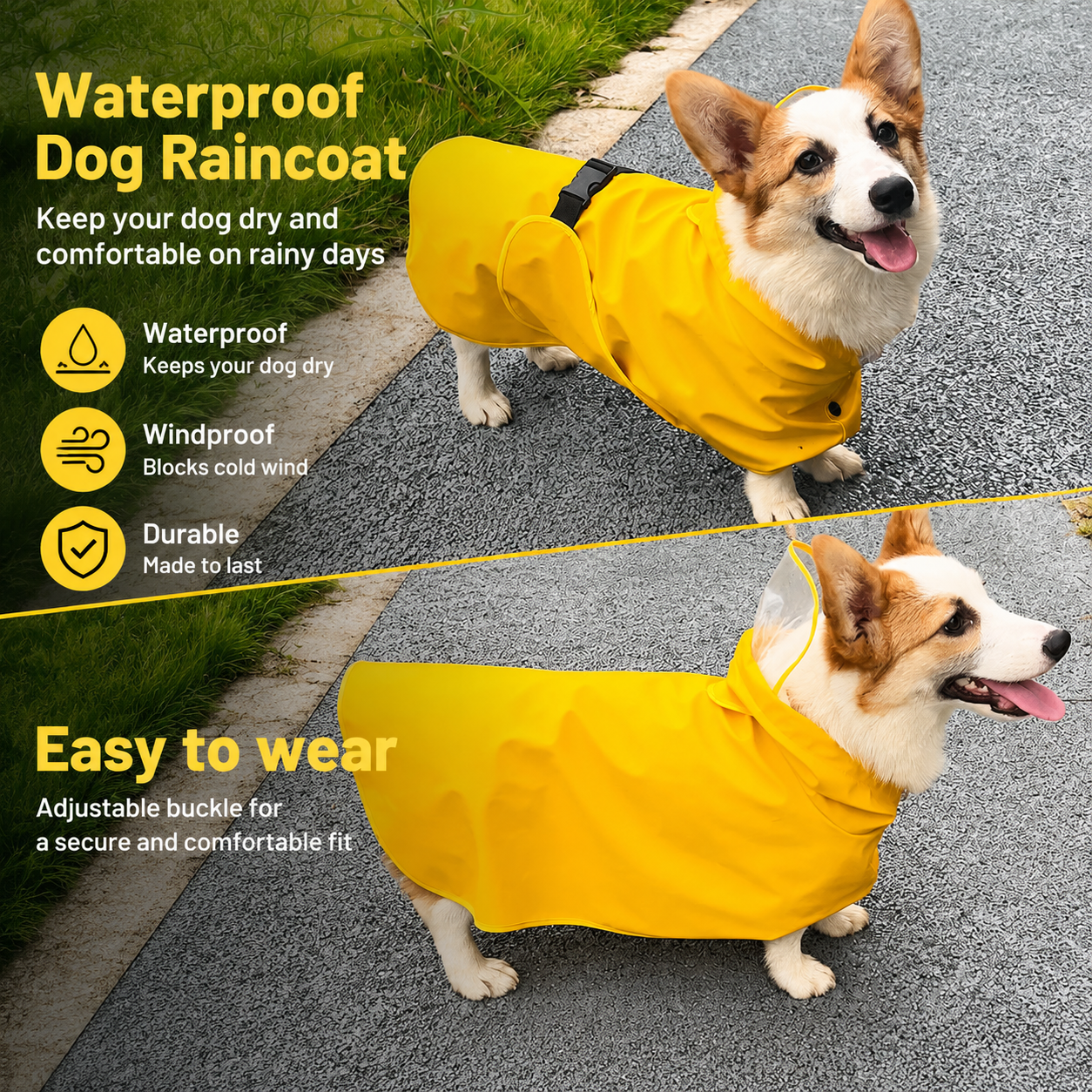 Waterproof Dog Raincoat Hood
