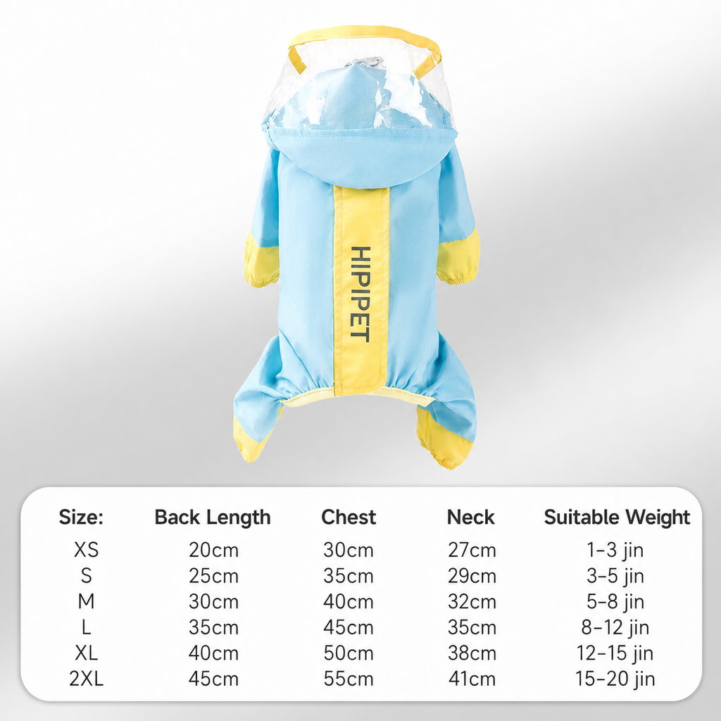 Waterproof Dog Rain Suit Visor