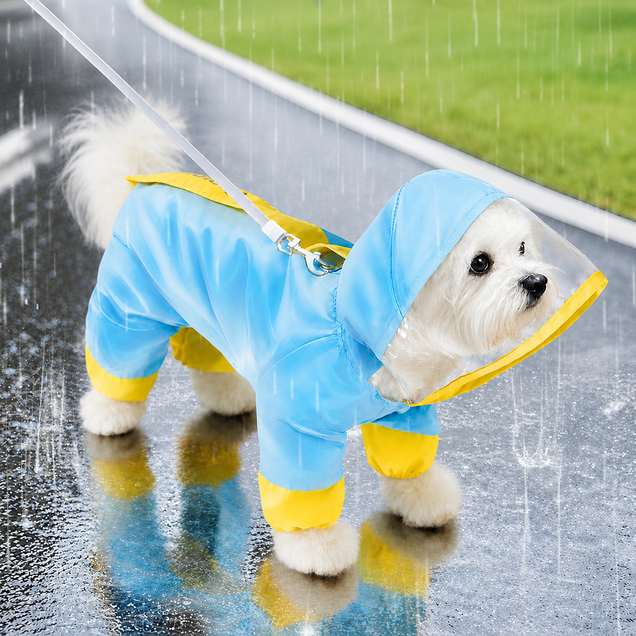 Waterproof Dog Rain Suit Visor