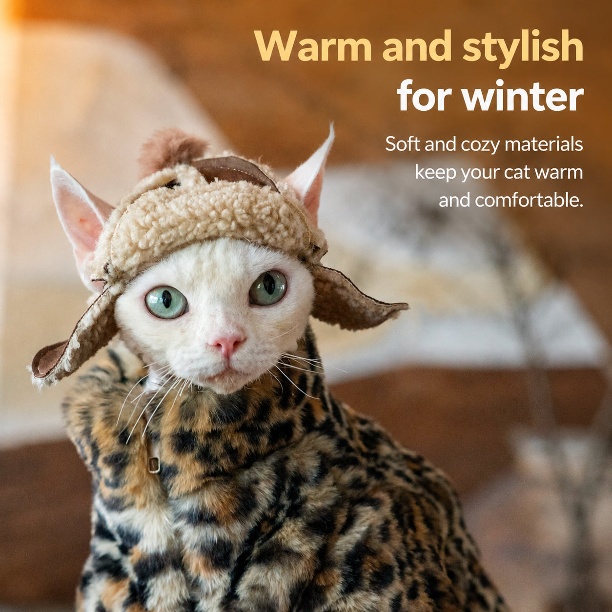 Sherpa Aviator Cat Hat