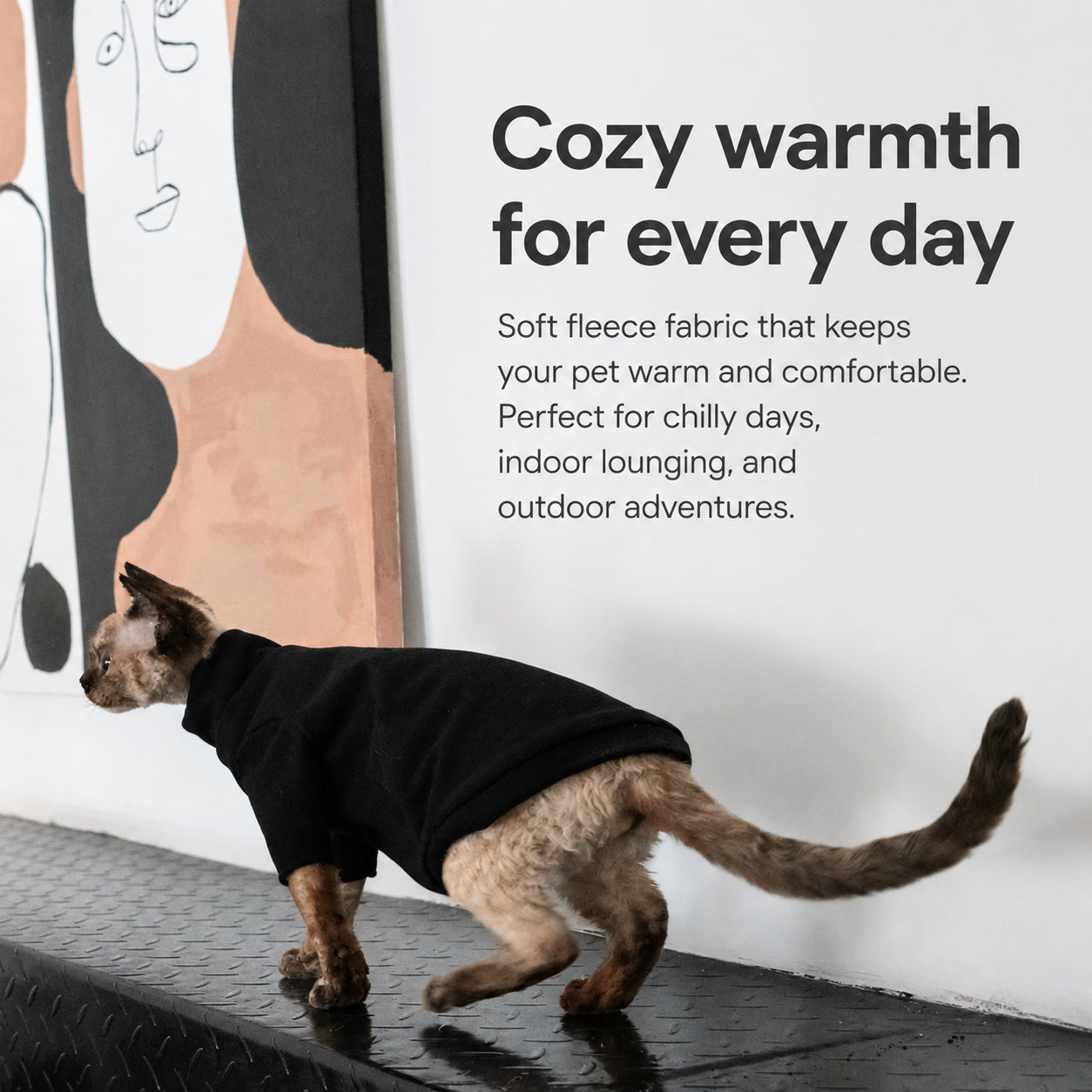 Thermal Turtleneck Cat Sweater