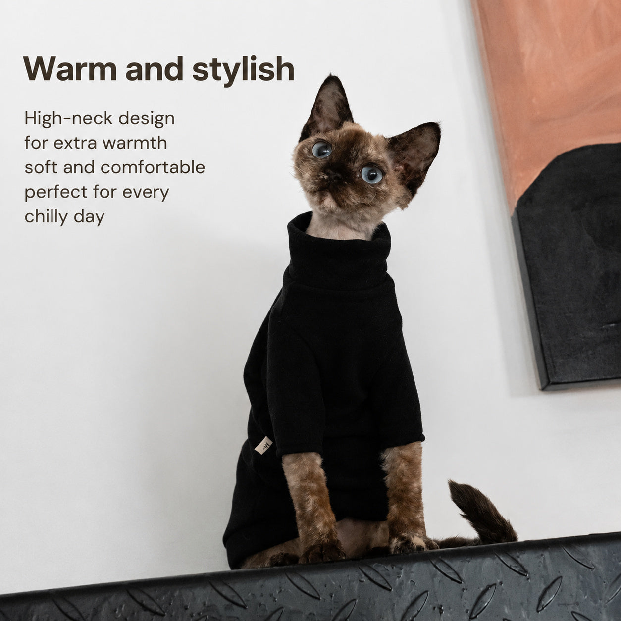 Thermal Turtleneck Cat Sweater