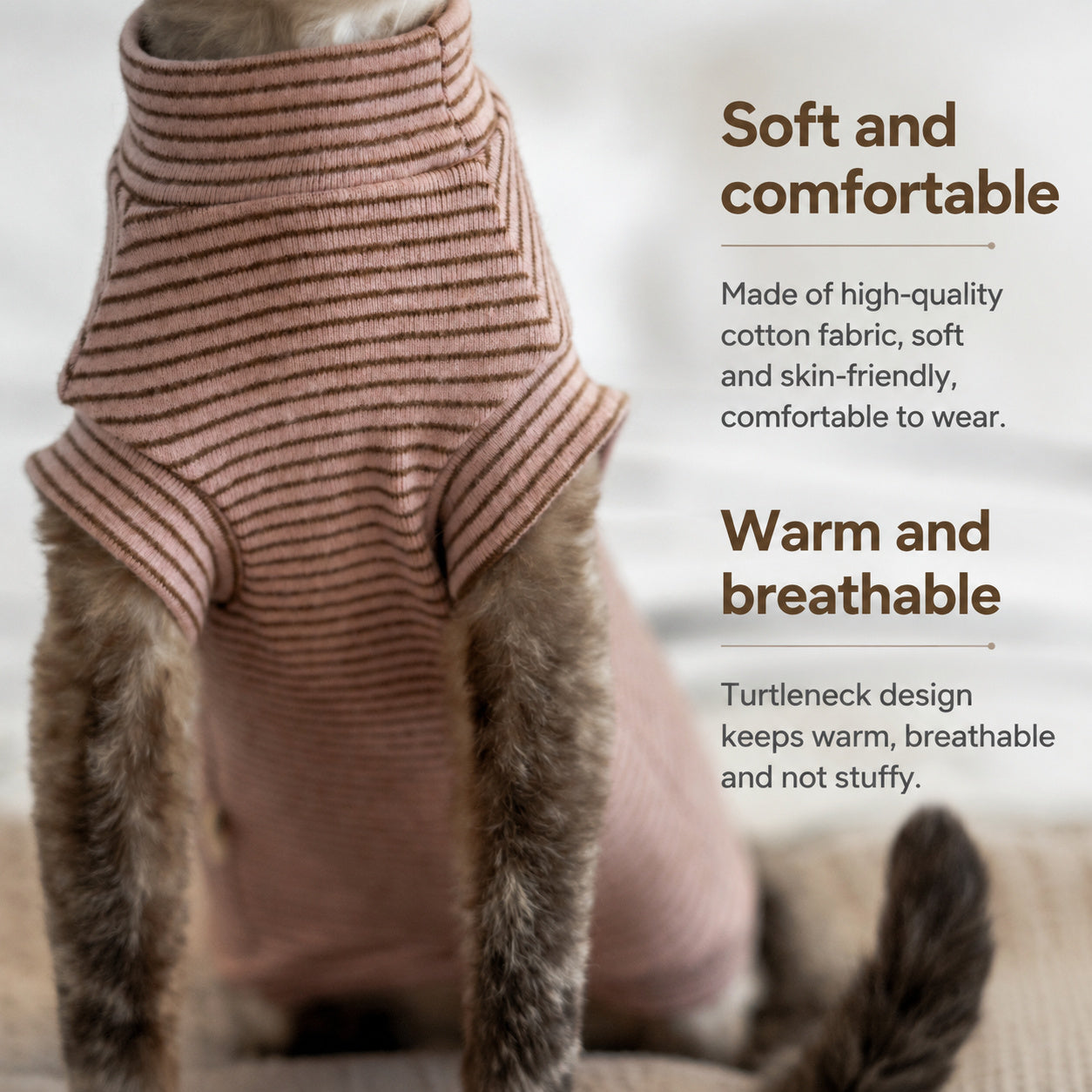 Brushed-cotton Stripe Cat Vest