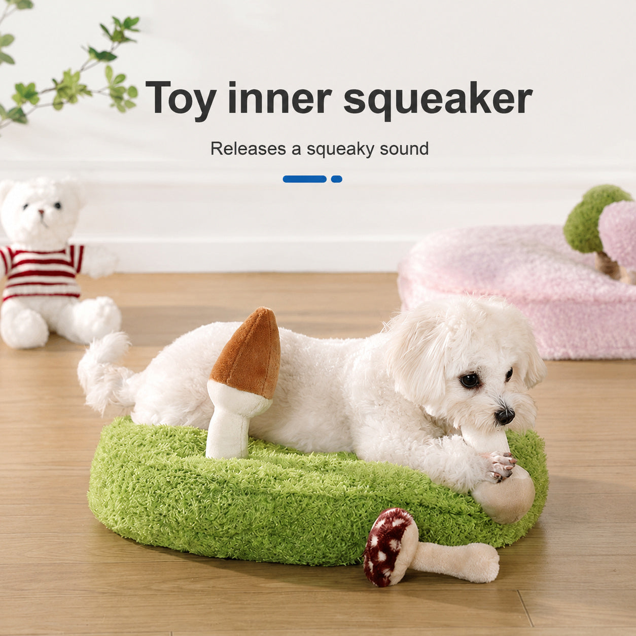 Plush Pet Bed With Crinkle