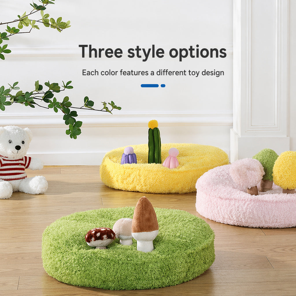 Plush Pet Bed With Crinkle