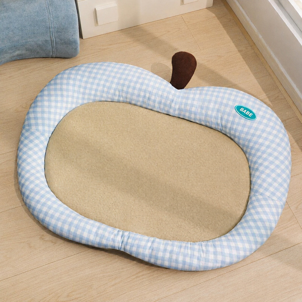 Cooling Blue Gingham Pet Bed