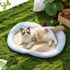 Cooling Blue Gingham Pet Bed
