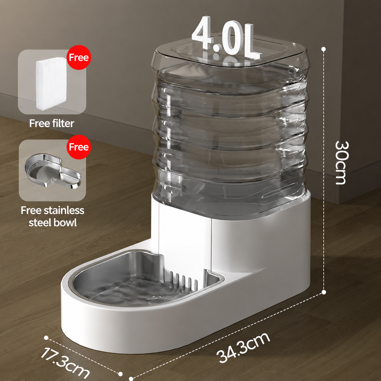 4L Power-free Pet Fountain