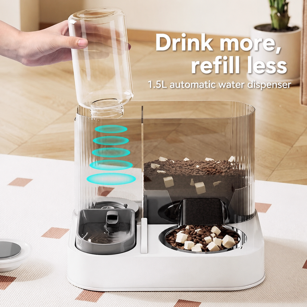 Dual Pet Feeder Fountain