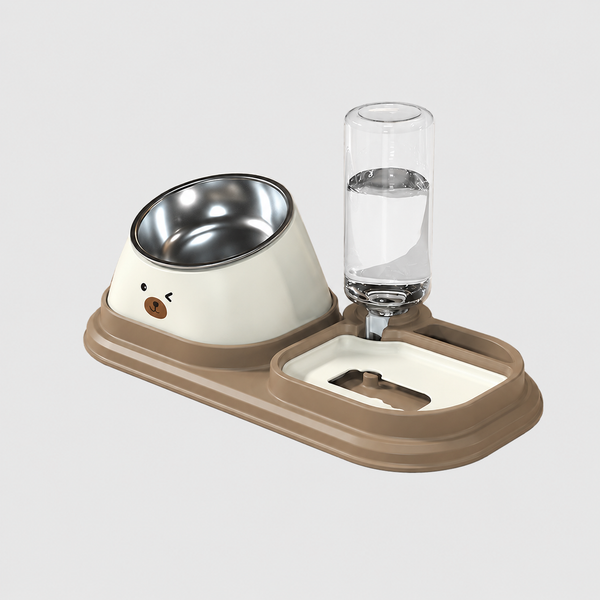 Angled Double Bowl Pet Feeder