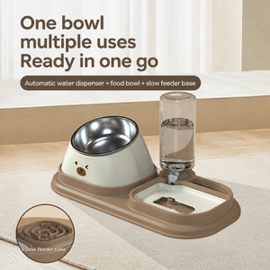 Angled Double Bowl Pet Feeder