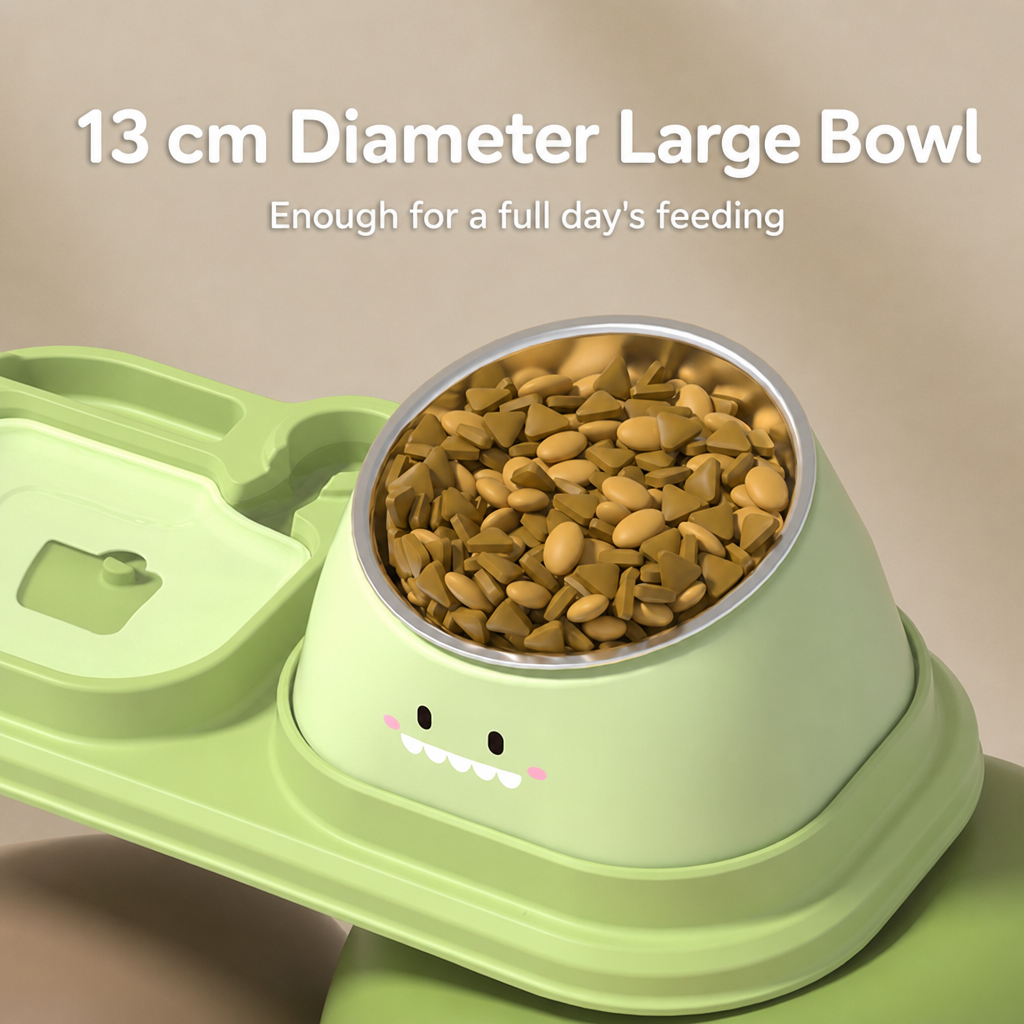 Angled Double Bowl Pet Feeder