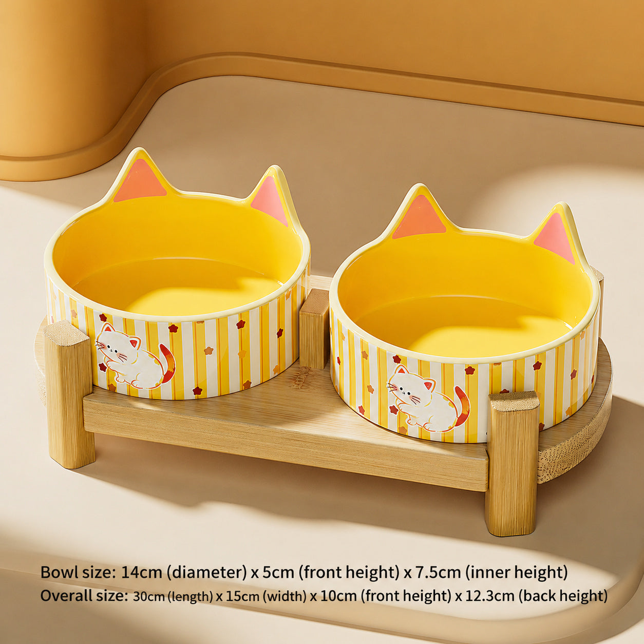 Ceramic Double Bowl Stand