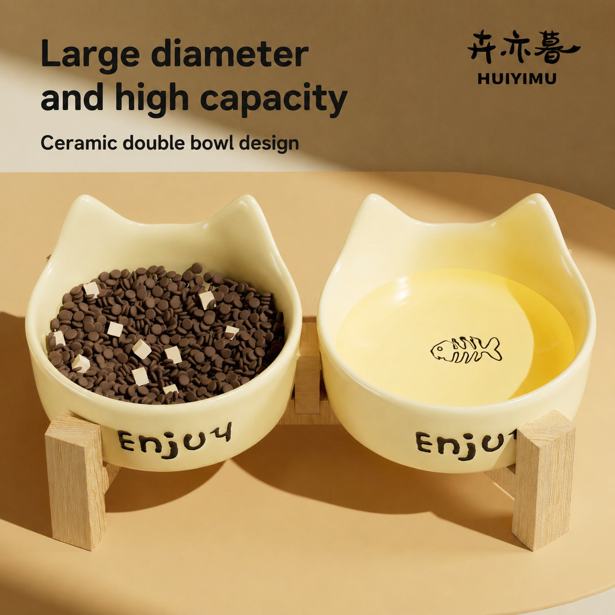 Ceramic Double Bowl Stand