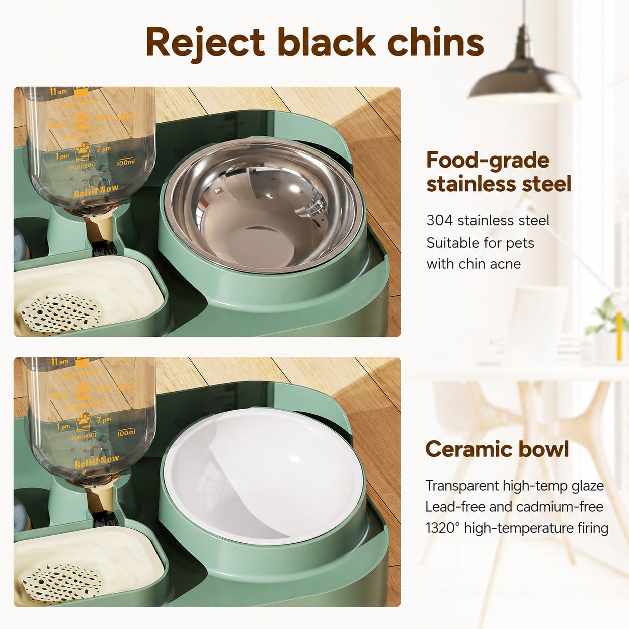 Morandi Dual-bowl Feeder Waterer