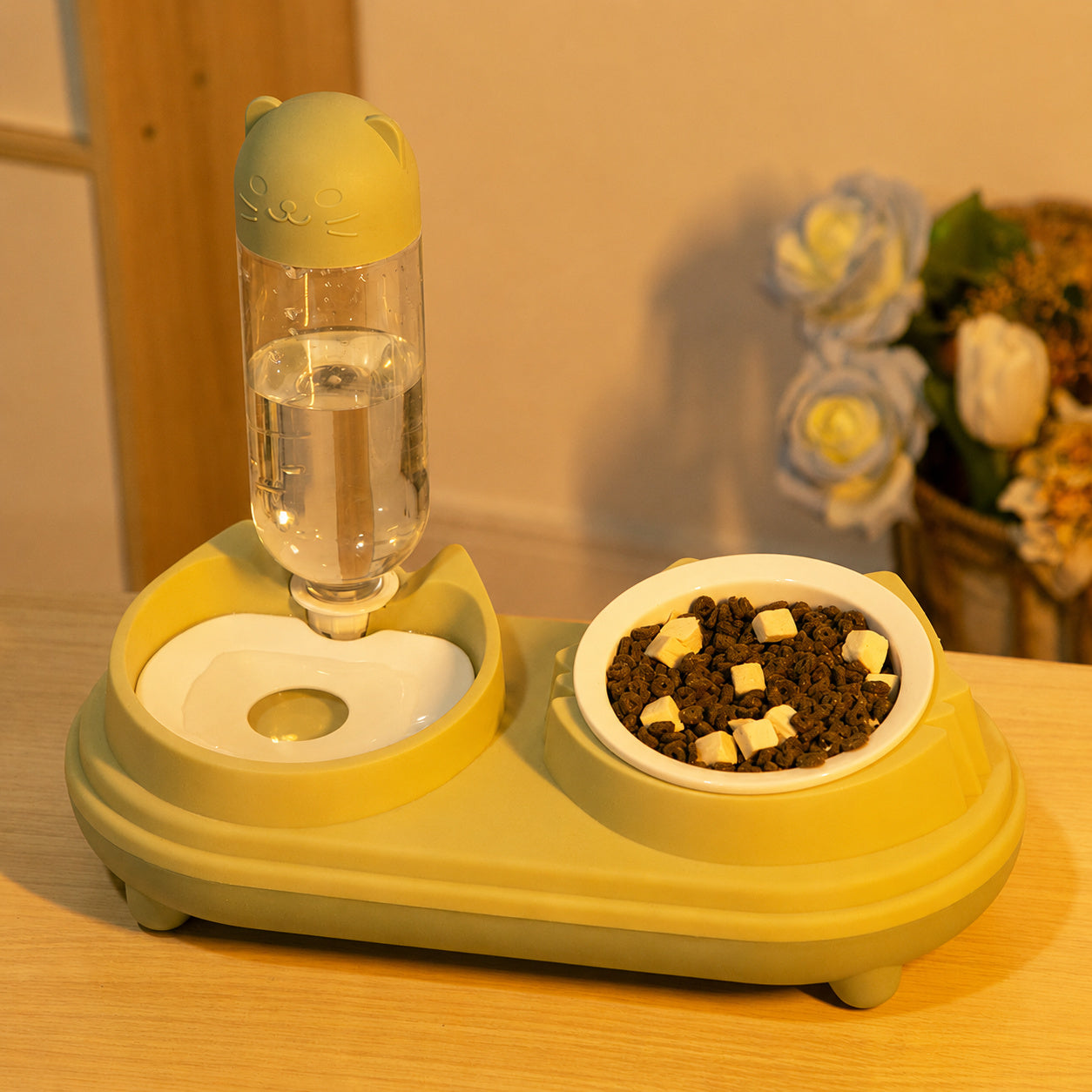Ceramic Double Bowl Waterer