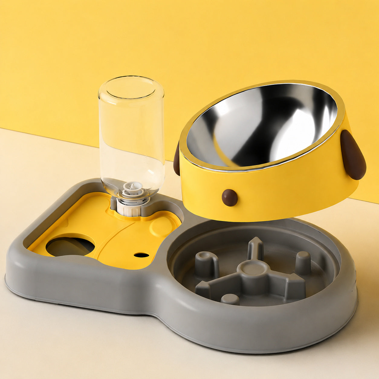 Tilted Slow-feed Pet Bowl
