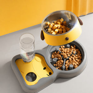 Tilted Slow-feed Pet Bowl