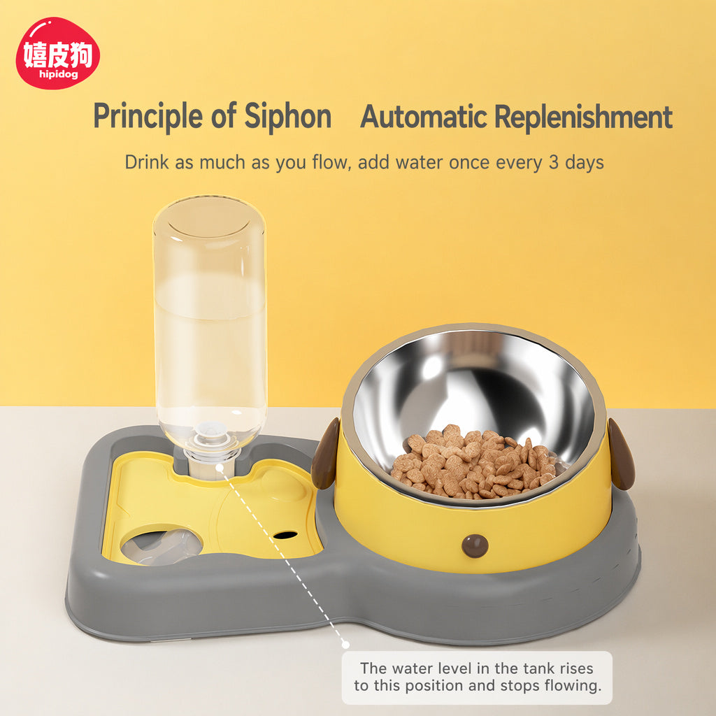 Tilted Slow-feed Pet Bowl