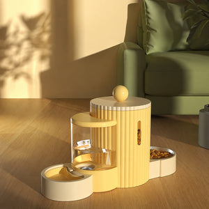 Column Pet Feeder Fountain