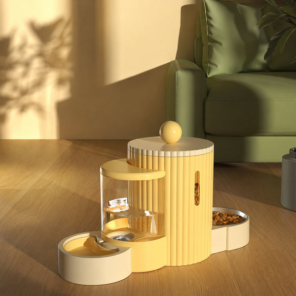 Column Pet Feeder Fountain