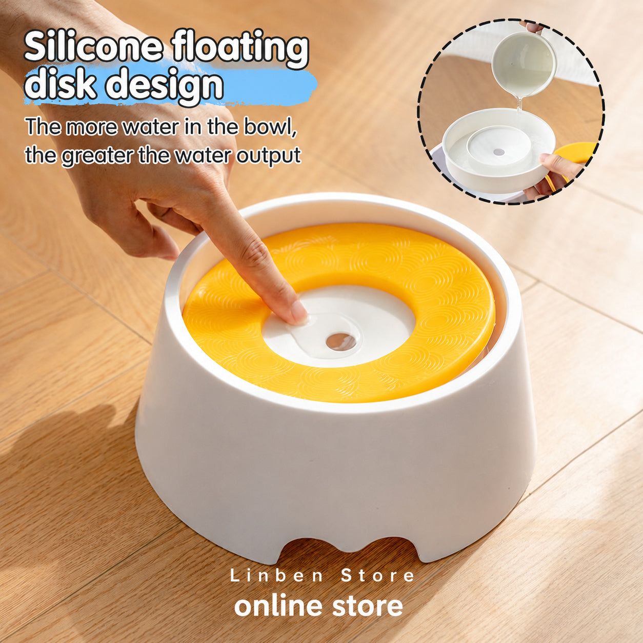 Floating Plate Spill-proof Dog Bowl