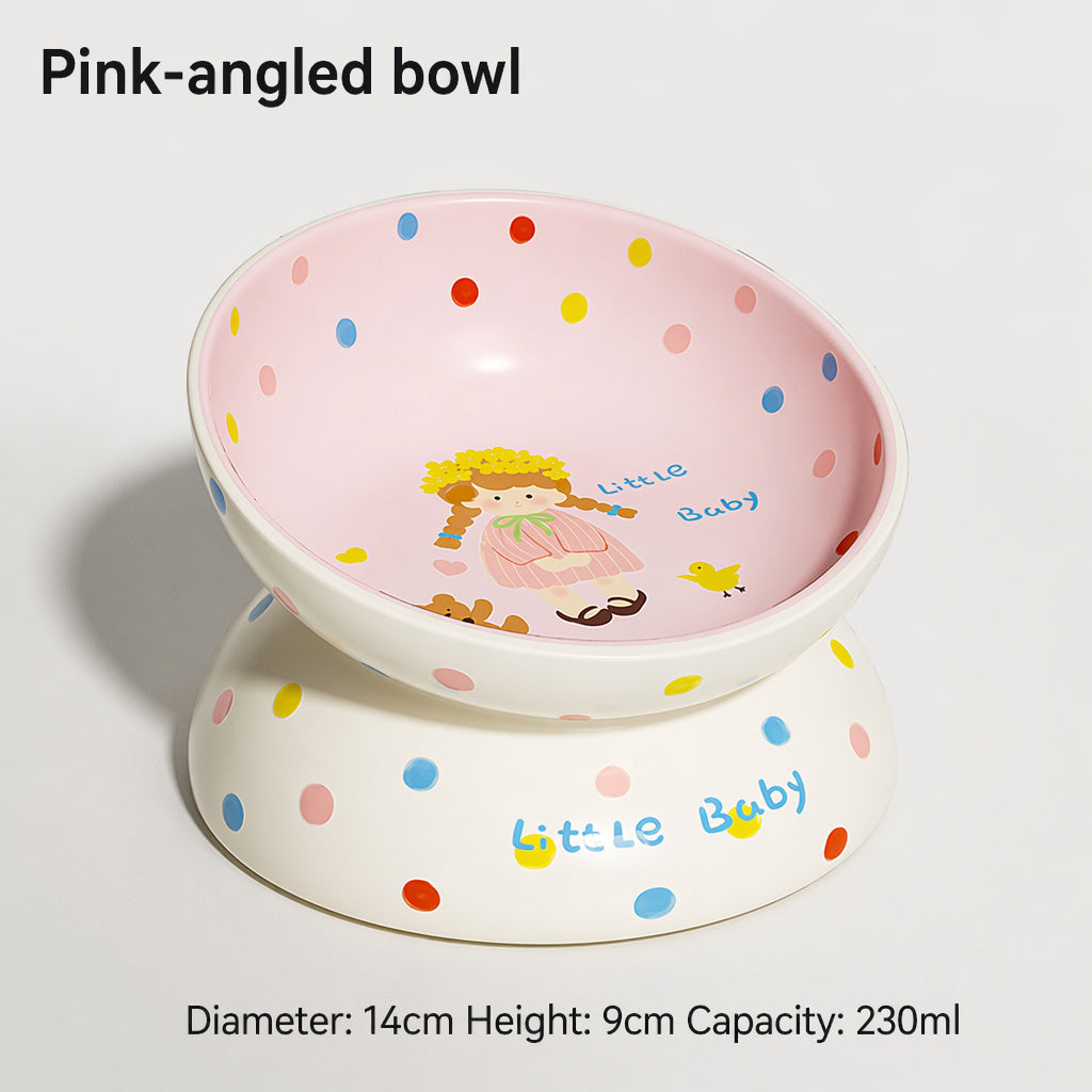 Polka-dot Tilted Ceramic Bowl