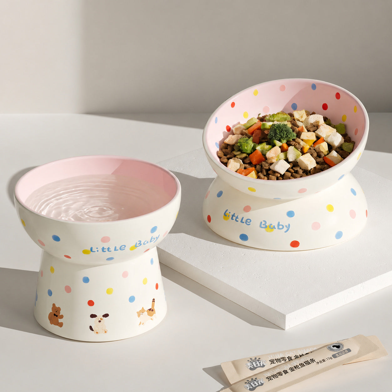 Polka-dot Tilted Ceramic Bowl