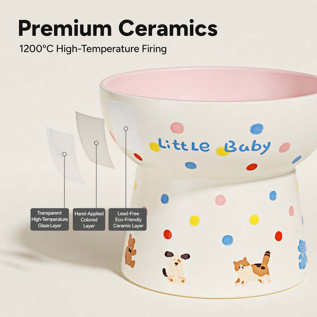 Polka-dot Tilted Ceramic Bowl