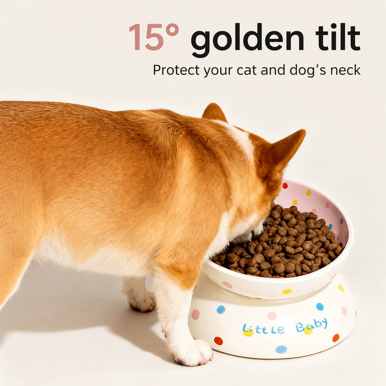 Polka-dot Tilted Ceramic Bowl