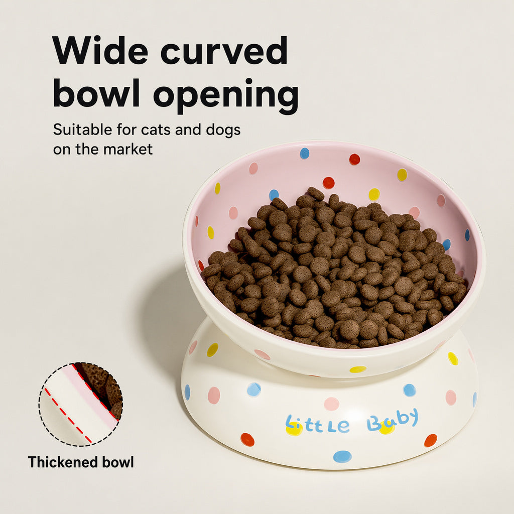 Polka-dot Tilted Ceramic Bowl