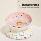 Polka-dot Tilted Ceramic Bowl