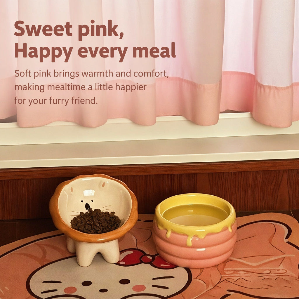 Ergonomic Tilted Ceramic Cat Bowl