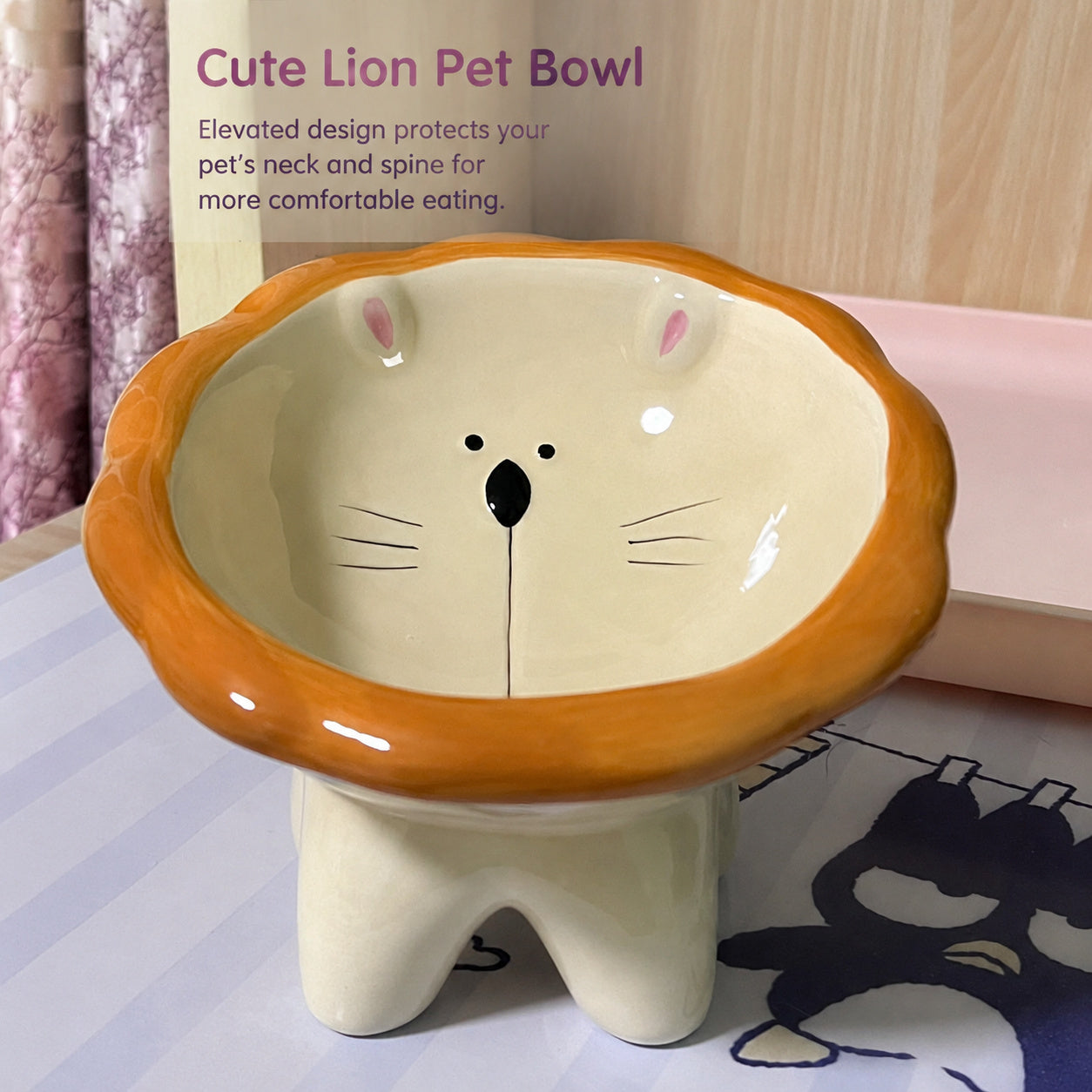 Ergonomic Tilted Ceramic Cat Bowl