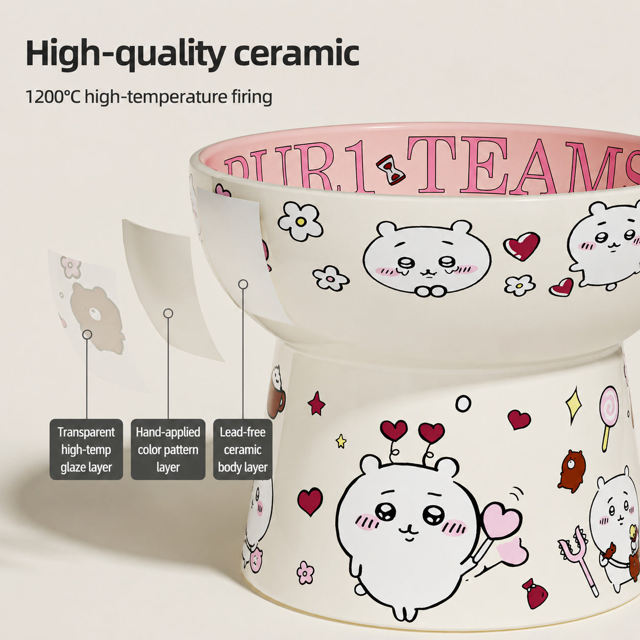 Tilted Anti-topple Ceramic Bowl