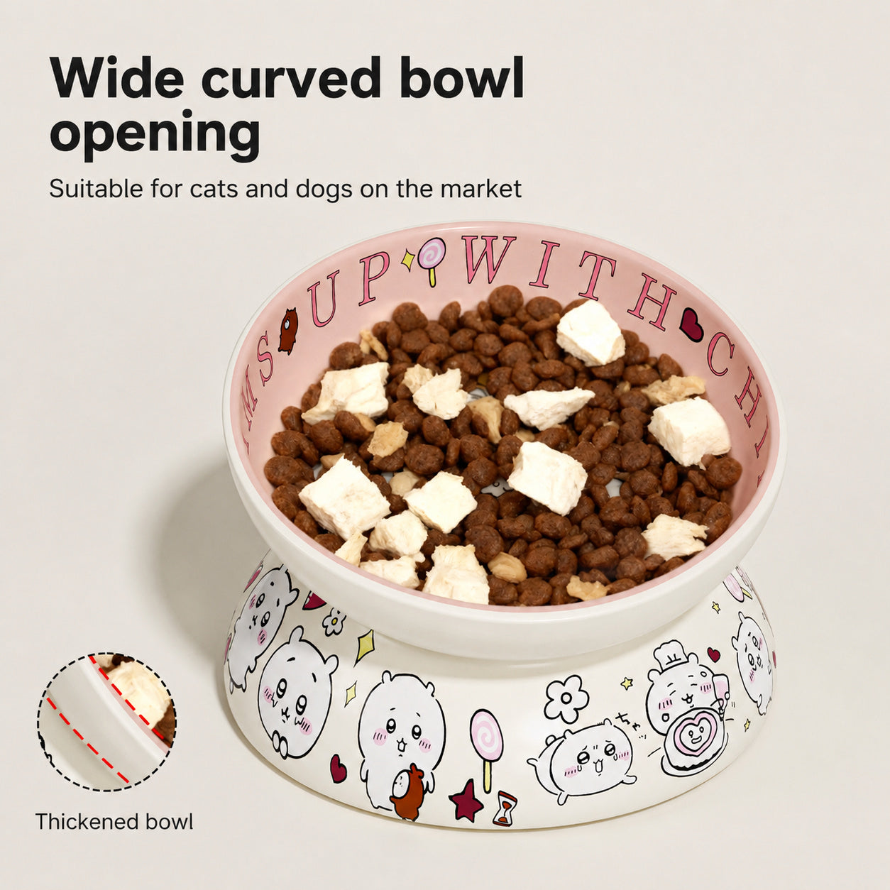 Tilted Anti-topple Ceramic Bowl