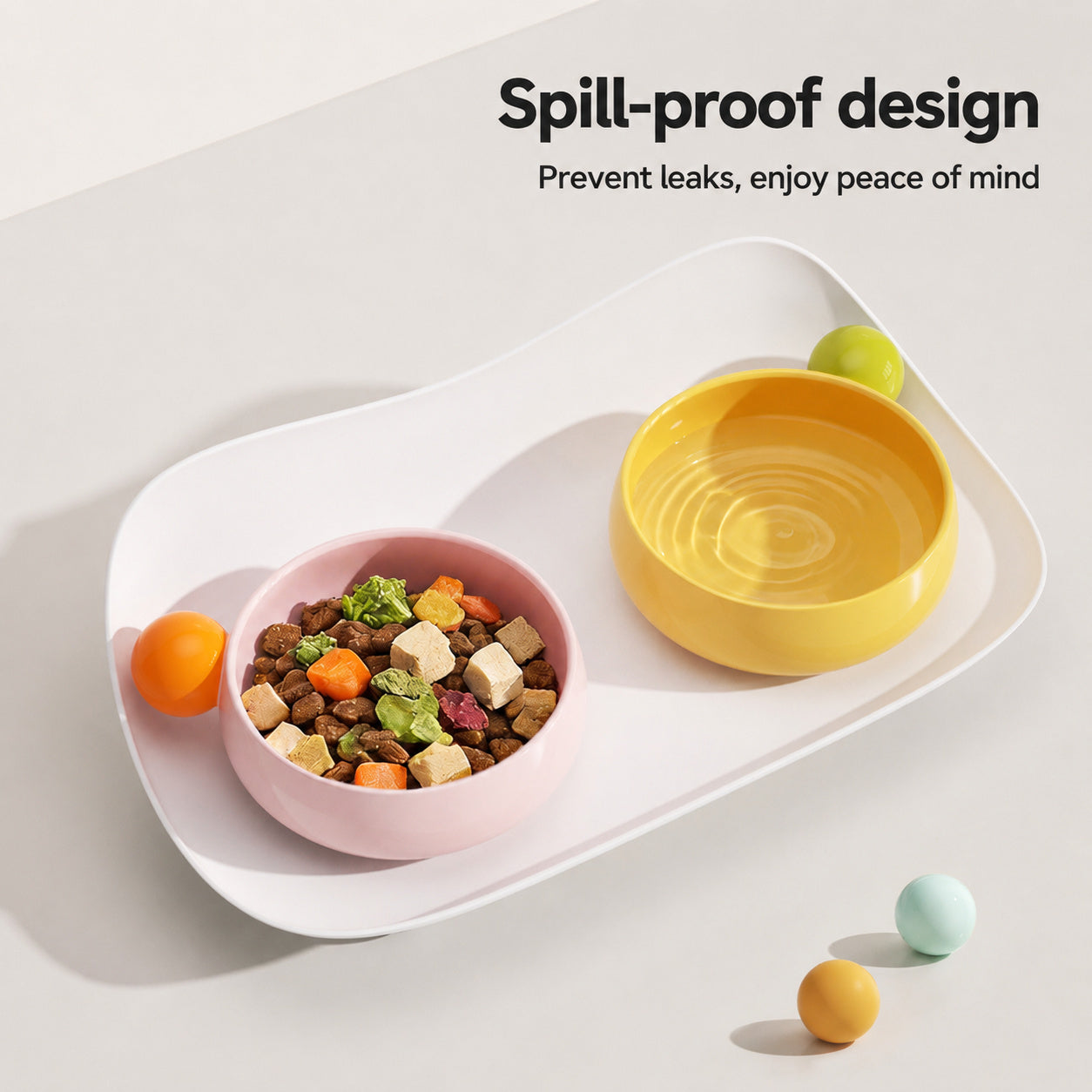 Wide Ceramic Anti-tip Pet Bowl
