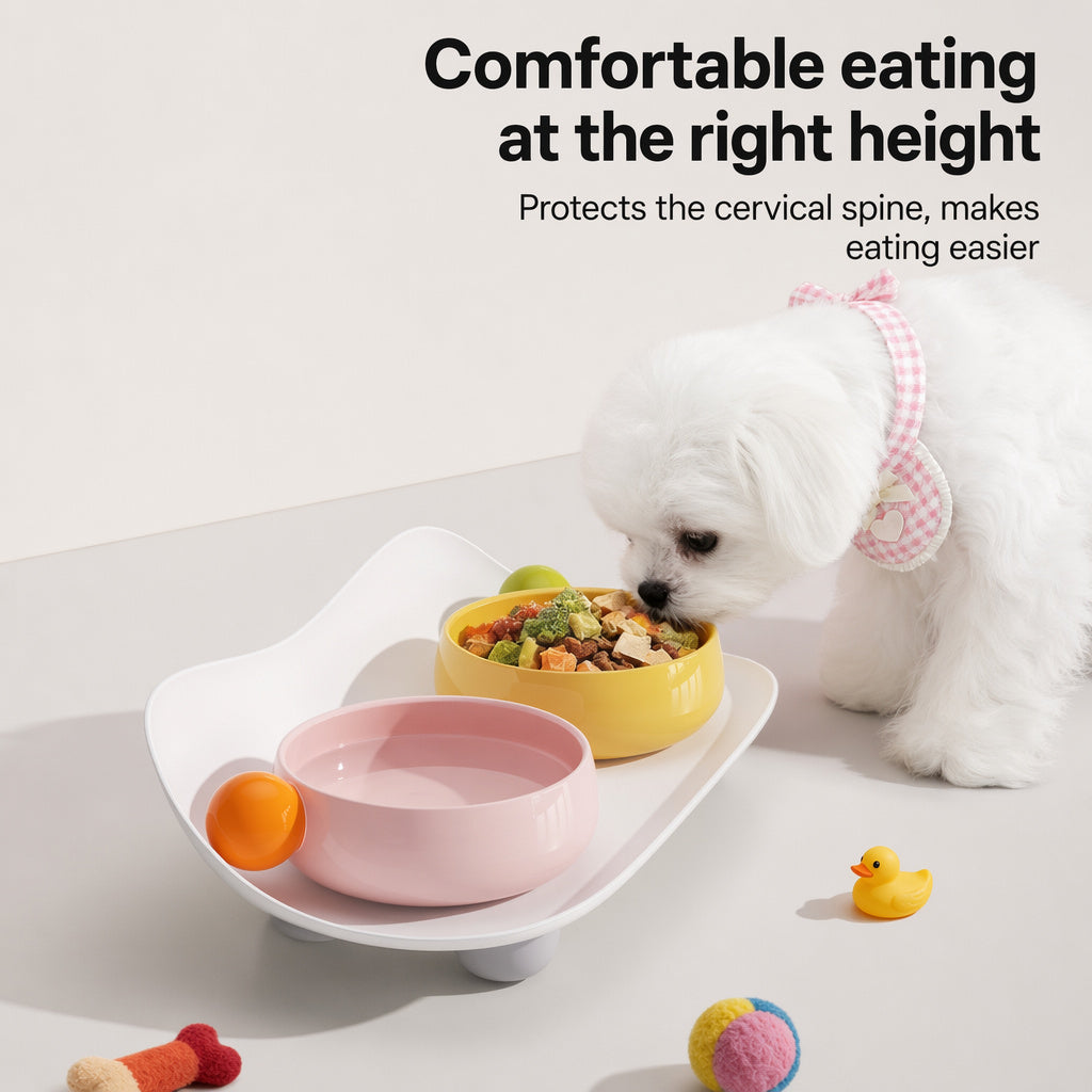 Wide Ceramic Anti-tip Pet Bowl