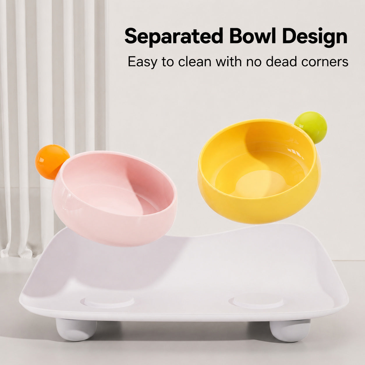 Wide Ceramic Anti-tip Pet Bowl