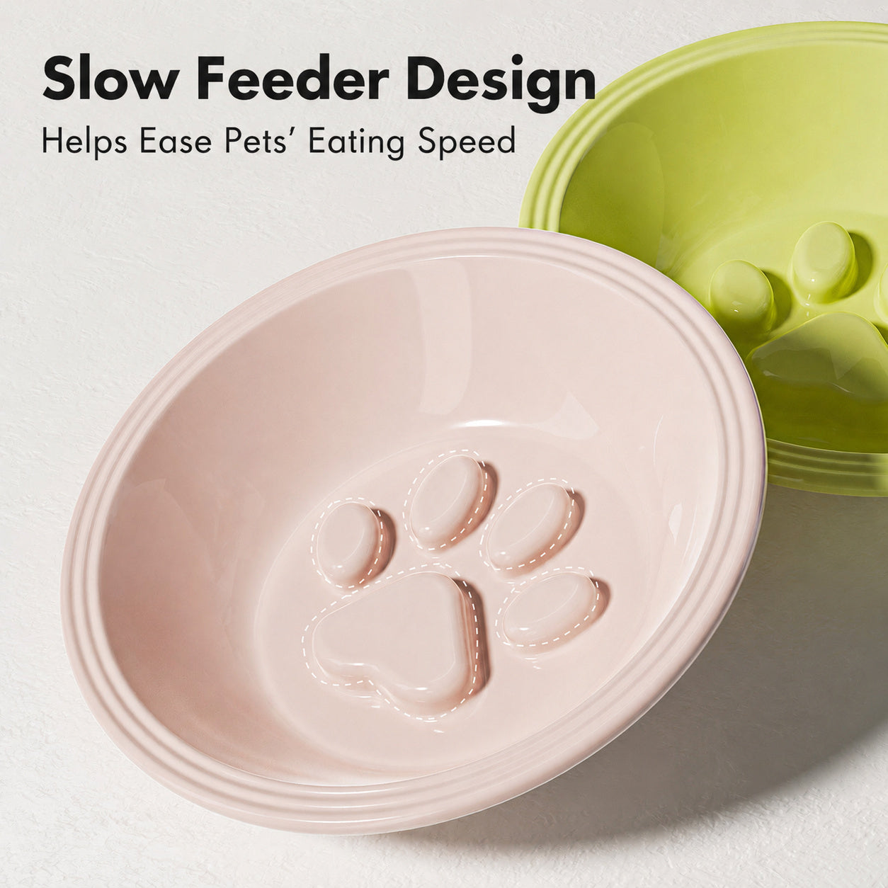 High-fired Ceramic Slow-feed Bowl