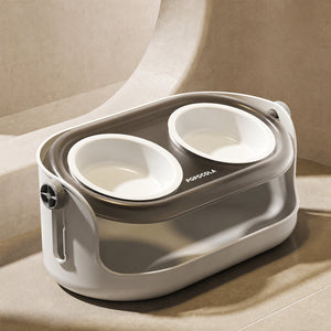 Elevated Ceramic Cat Bowl Duo